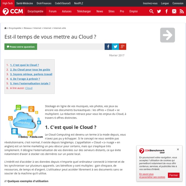 Est-il temps de vous mettre au Cloud ?