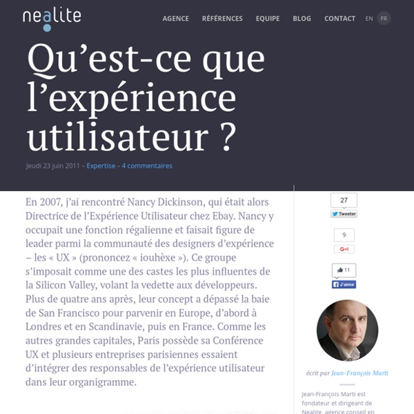 Qu'est-ce que l'expérience utilisateur ?