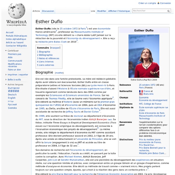 Esther Duflo Wikipédia