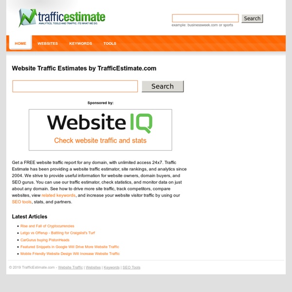 Website Traffic Estimates by TrafficEstimate.com