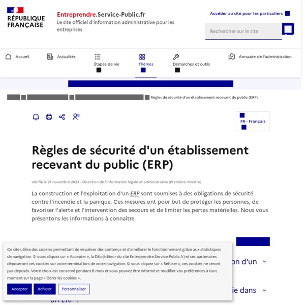 Règles de sécurité d'un établissement recevant du public (ERP)