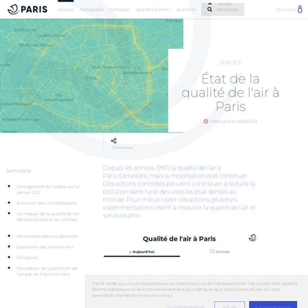 État de la qualité de l'air à Paris - Ville de Paris