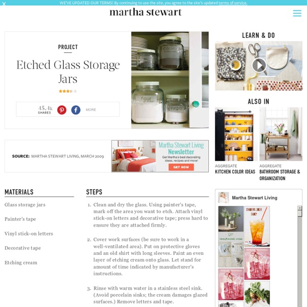 Etched Glass Storage Jars - Martha Stewart Home & Garden