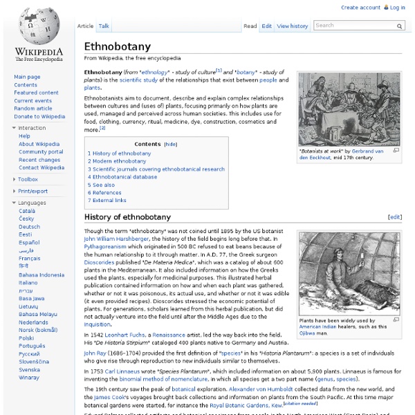 Ethnobotany - Wikipedia, the free encyclopedia - Flock