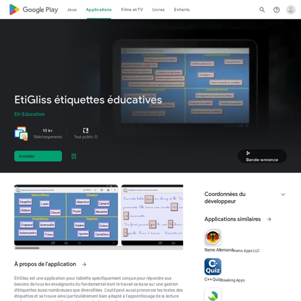 EtiGliss étiquettes éducatives – Applications Android sur Google Play