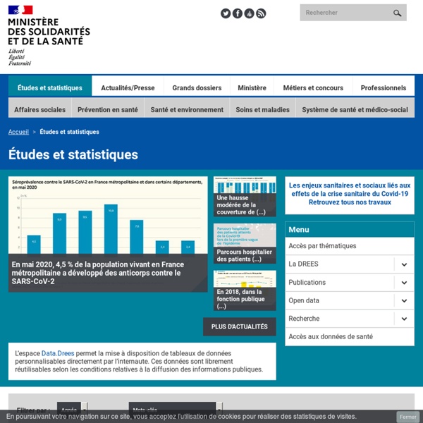 Ministère des solidarités et de la santé : études et statistiques
