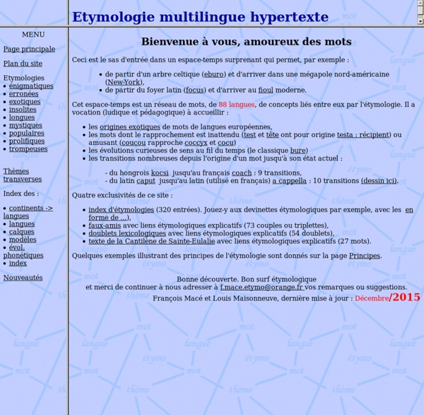Etymologie multilingue hypertexte