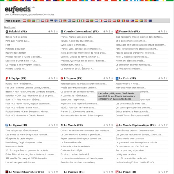 Eufeeds - over 1000 newspapers, updated every 20 minutes