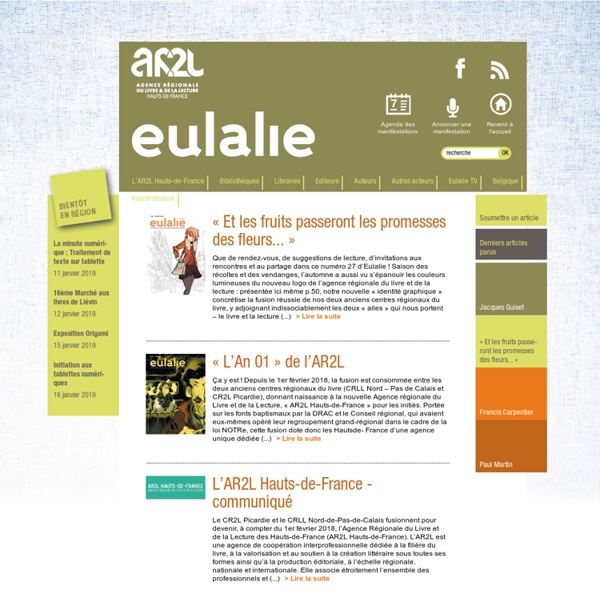 Eulalie, portail du livre et de la lecture - NPDC
