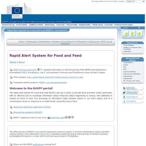 Food Safety - Rapid Alert System for Food and Feed - (RASFF) - Introduction