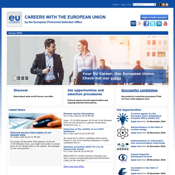 EU careers : The European Personnel Selection Office is the place to start!