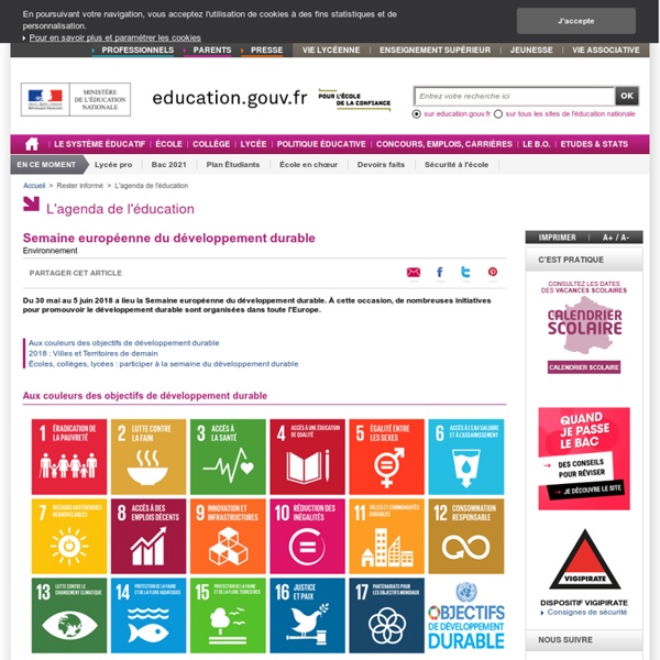 Education.gouv : Semaine européenne du développement durable