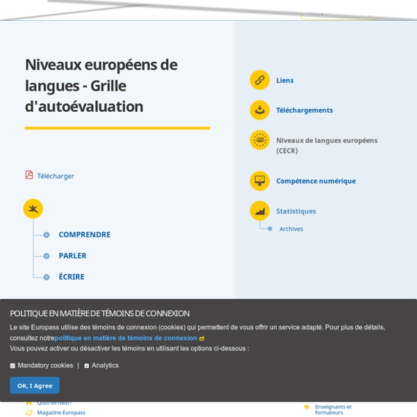 Niveaux européens de langues - Grille d'autoévaluation