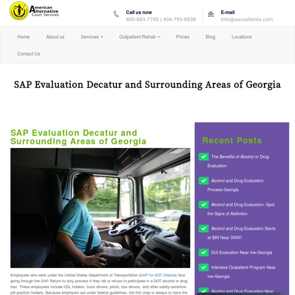 SAP Evaluation Decatur and Surrounding Areas of Georgia: 800-683-7745