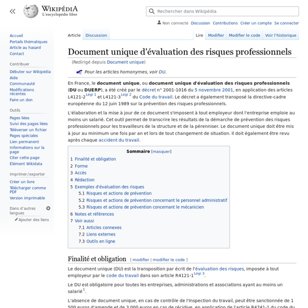 Document unique d'après Wikipédia