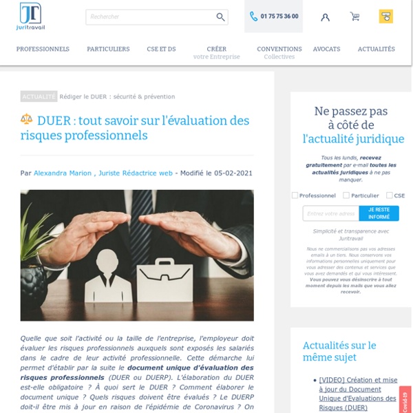 DUER : tout savoir sur l'évaluation des risques professionnels