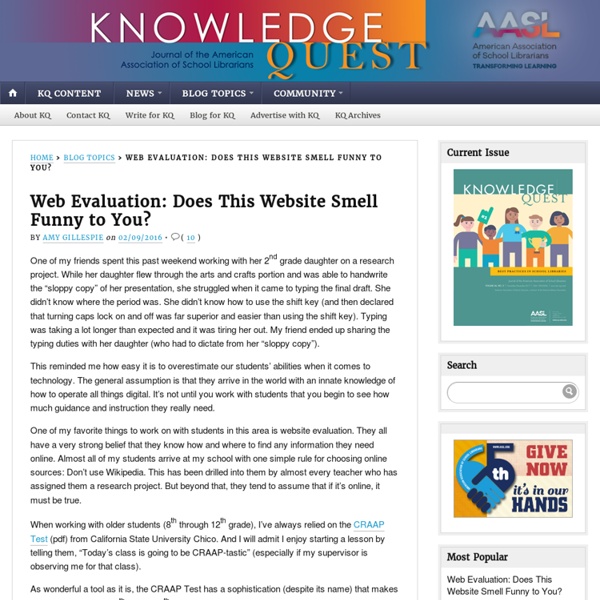 Web Evaluation: Does This Website Smell Funny to You?
