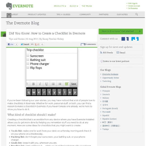 Did You Know: How to Create a Checklist in Evernote