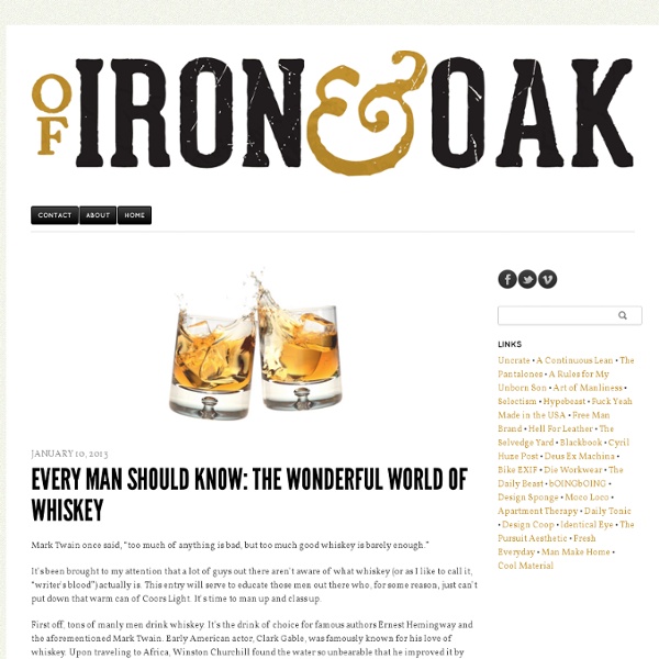 Every Man Should Know: The Wonderful World of Whiskey