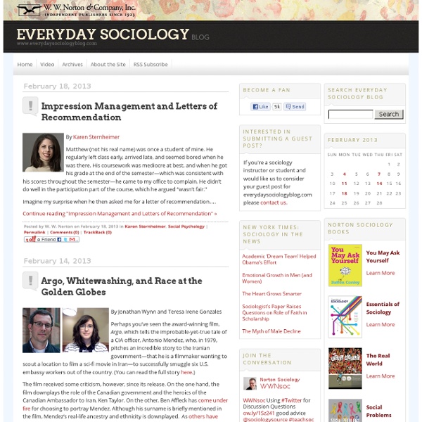 Everyday Sociology Blog