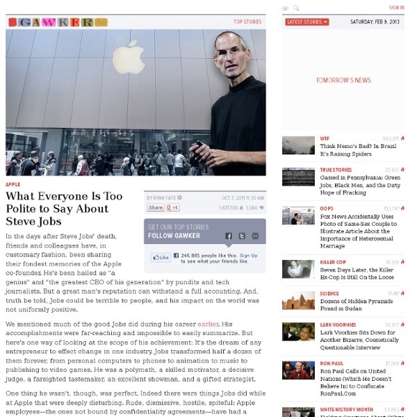 What Everyone Is Too Polite to Say About Steve Jobs