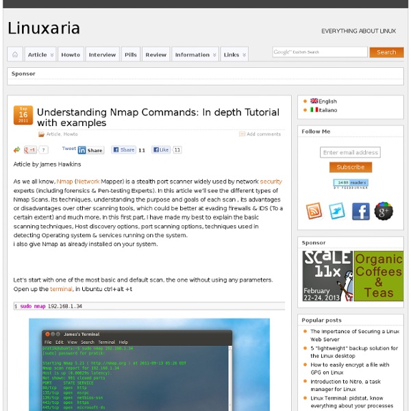 Linux and Open source Understanding Nmap Commands: In depth Tutorial with examples
