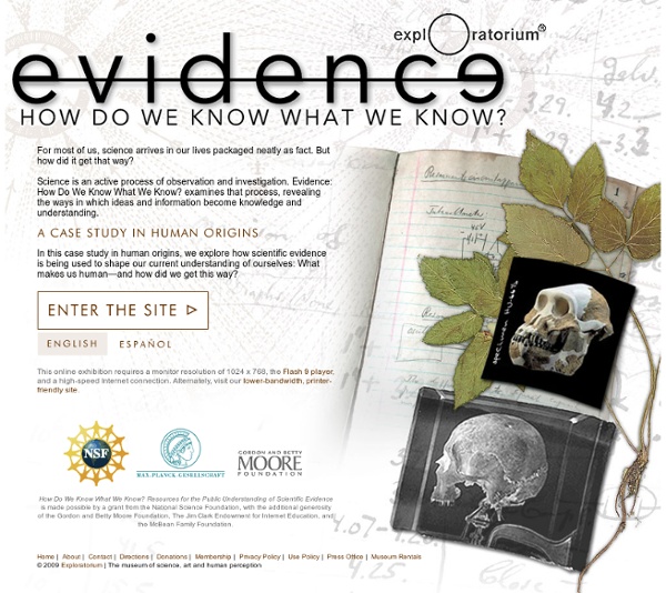 Evidence: How Do We Know What We Know?