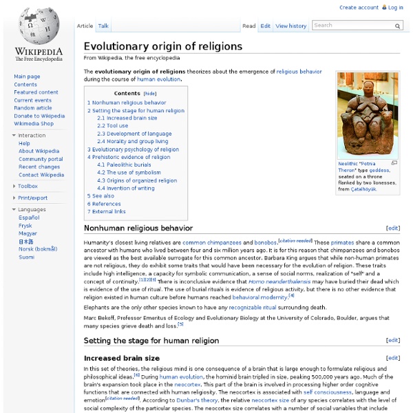 Evolutionary origin of religions