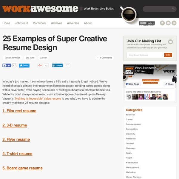 25 Examples of Super Creative Resume Design
