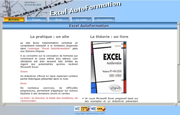 . Excel AutoFormation