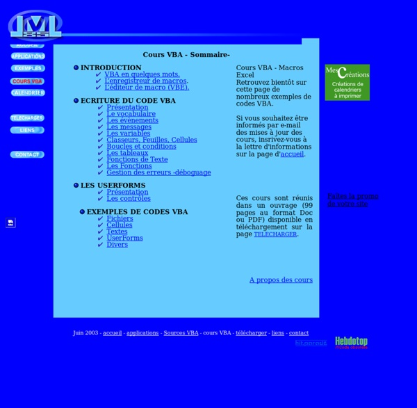 Excel Cours VBA