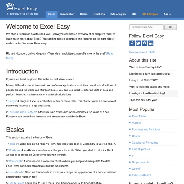Excel Tutorial - Easy Excel 2010