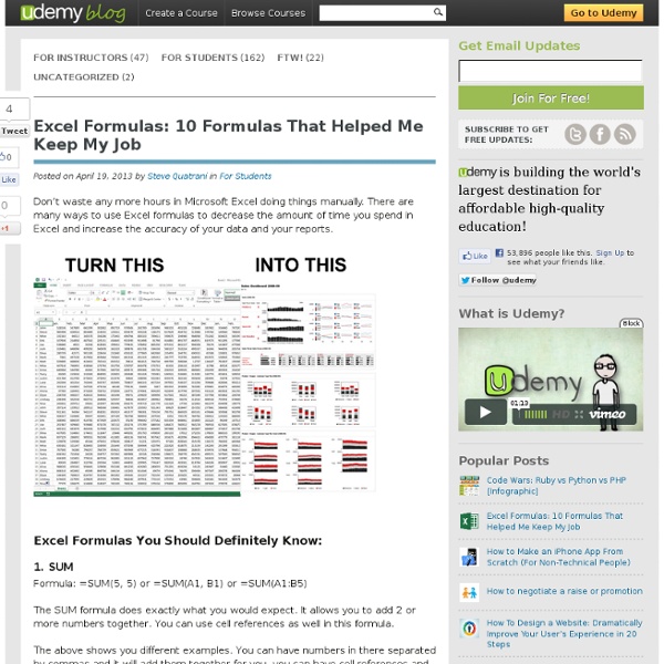 Blog » Excel Formulas: 10 Formulas That Helped Me Keep My Job