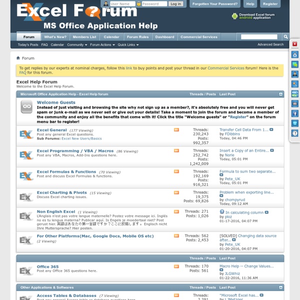Excel Help Forum