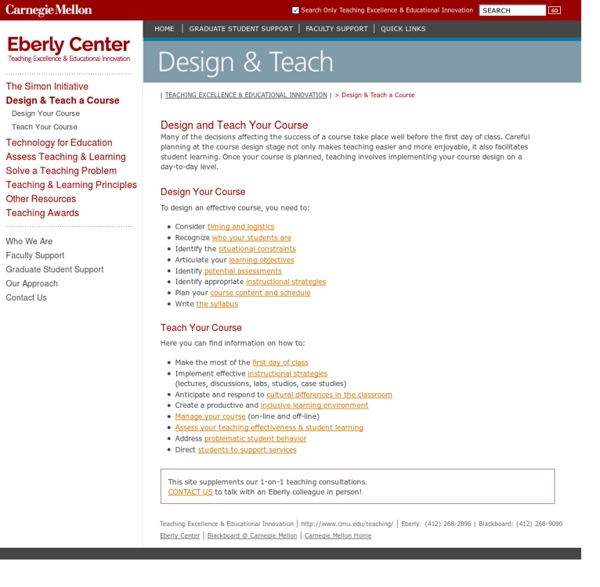 Design & Teach a Course - Teaching Excellence & Educational Innovation
