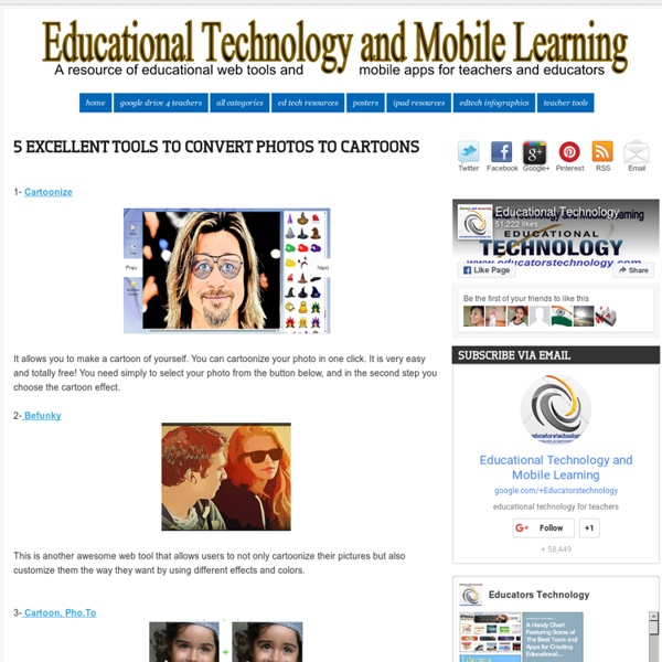 5 Excellent Tools to Convert Photos to Cartoons ~ Educational Technology and Mobile Learning