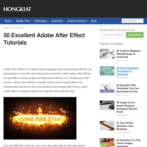 50 Excellent Adobe After Effect Tutorials