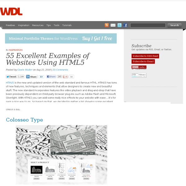 55 Excellent Examples of Websites Using HTML5