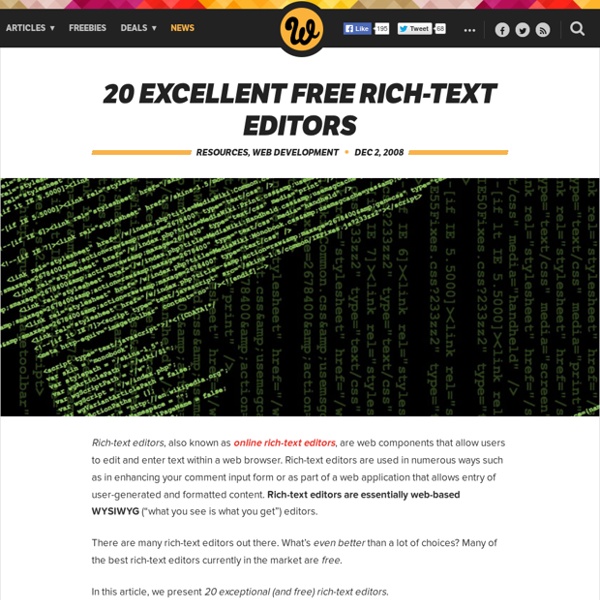 20 Excellent Free Rich-Text Editors