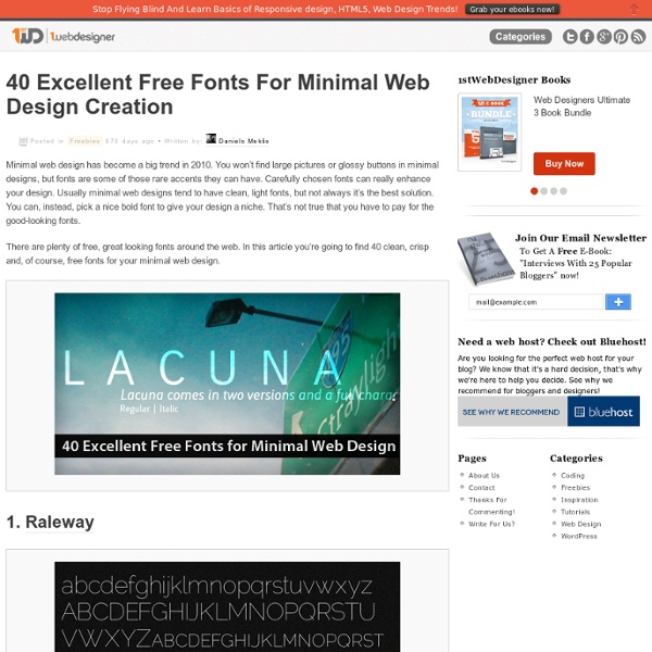 40 Excellent Free Fonts For Minimal Web Design Creation