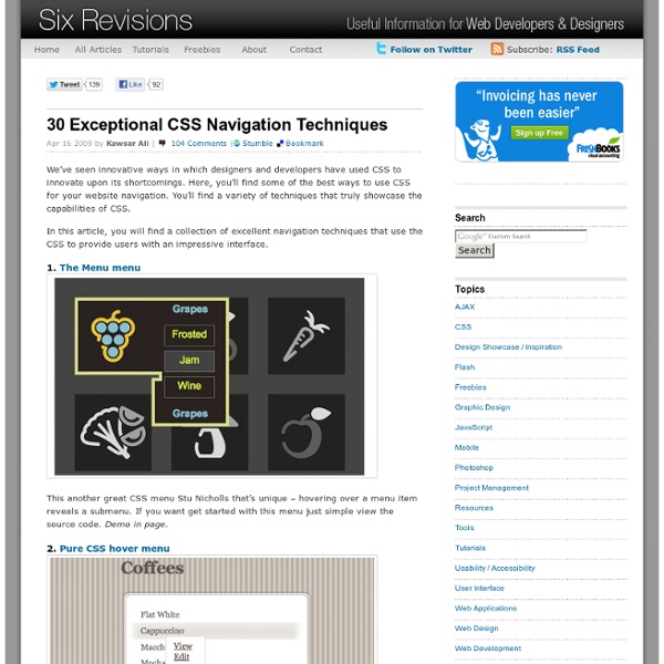 30 Exceptional CSS Navigation Techniques