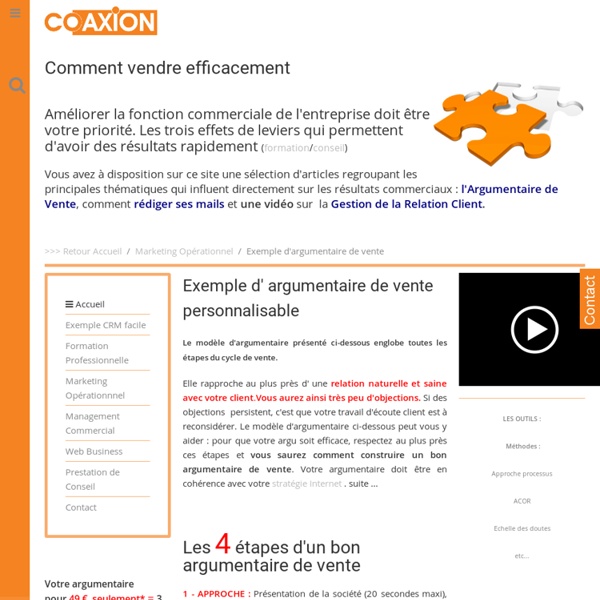 Exemple D'argumentaire De Vente | Pearltrees