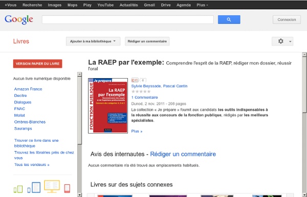 La RAEP par l'exemple: Comprendre l'esprit de la RAEP, rédiger mon dossier ... - Sylvie Beyssade, Pascal Cantin