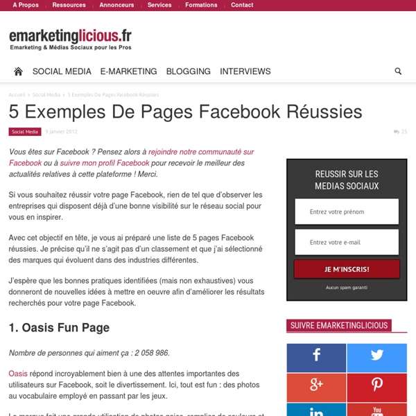 5 Exemples De Pages Facebook Réussies