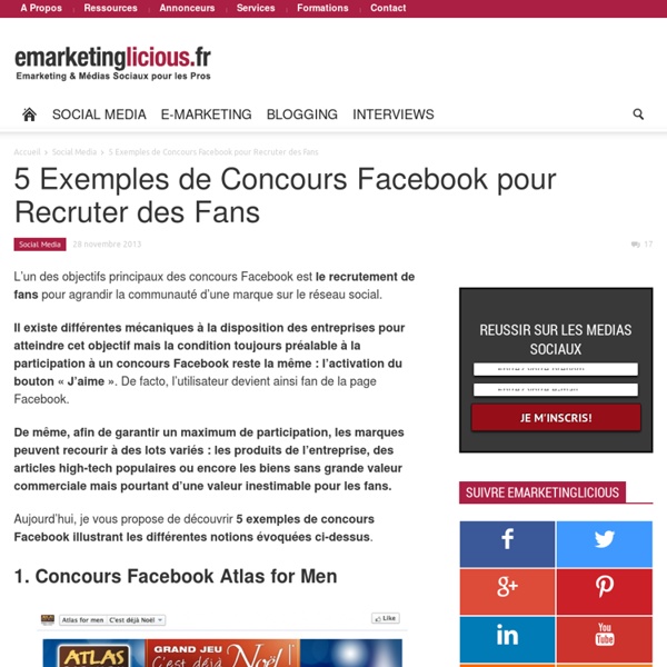 5 Exemples de Concours Facebook pour Recruter des Fans