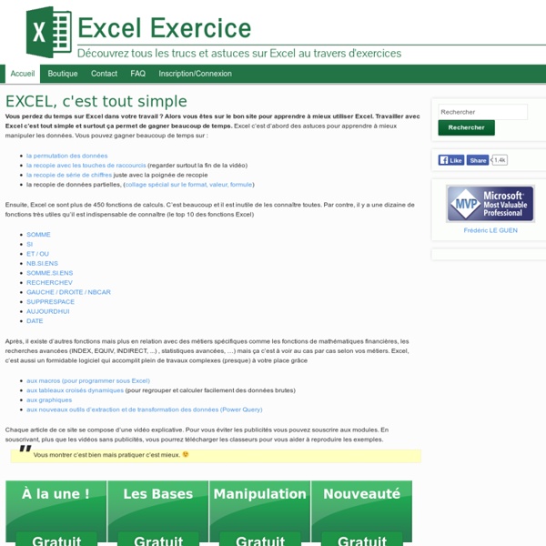 Excel Exercice et cours -