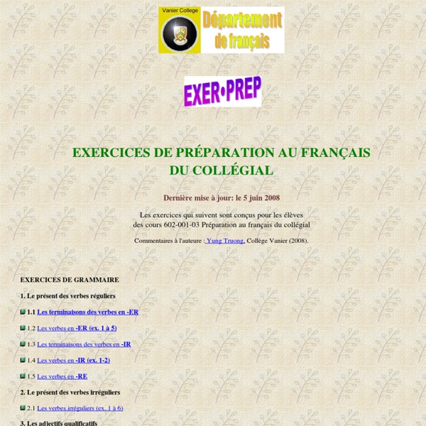 Exercices de grammaire élémentaire