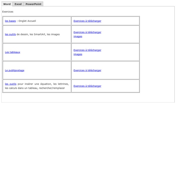 Exercices Word - Excel - PowerPoint 2007