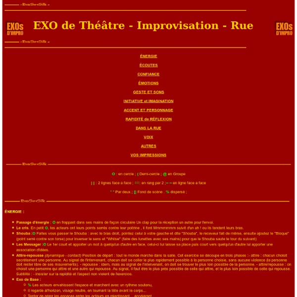 Exercices de théâtre et d'improvisation .