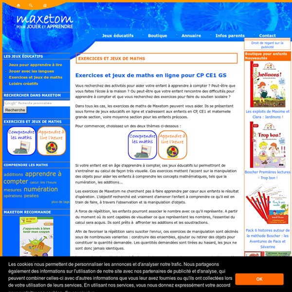 Exercices et jeux de maths